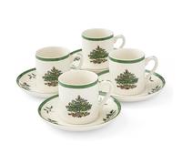Spode Christmas Tree Espresso Cup and Saucer, Set of 4 by Spode