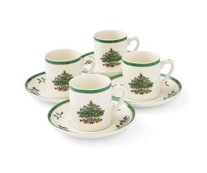 Spode Christmas Tree Espresso Cup and Saucer, Set of 4 by Spode