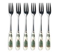 Spode Fourchettes à pâtisserie Sapin de Noël Acier inoxydable Multicolore Lot de 6