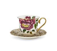 Spode Creatures of Curiosity Tasse à thé et soucoupe Motif léopard Blanc