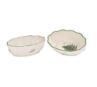 Spode Lot de 2 plats ovales cannelés pour sapin de Noël