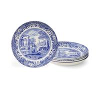 Spode Lot de 4 bols à pâtes italiens bleus | 22,9 cm | bols à salade, pâtes et soupes | bol rond, large et plat | Assiette adaptée au micro-ondes | Passe au lave-vaisselle