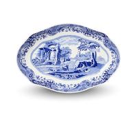 Spode Plat italien bleu pour mariner et servir des friandises sucrées et salées - Fabriqué en porcelaine fine, adapté au micro-ondes et au lave-vaisselle