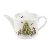 Royal Worcester Théière en porcelaine fine peinte à la main Motif arbre de Noël 473 ml Passe au lave-vaisselle et au micro-ondes Idéal pour les réunions de vacances