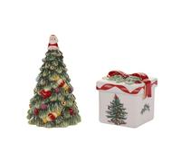 Spode Salière et poivrière Arbre de Noël Doré