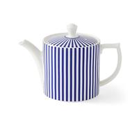 Spode Steccato Théière en céramique de 1 048,9 g, avec rayures bleues, passe au micro-ondes et au lave-vaisselle pour accueillir un brunch, servir le thé de l'après-midi ou profiter d'un rituel de thé