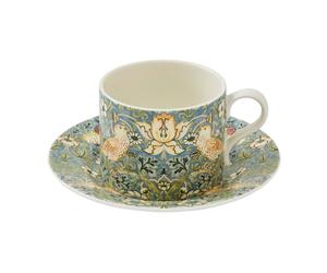Spode Tasse à thé avec soucoupe Strawberry Thief 28 cl Multi