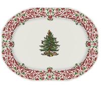 Spode Yuletide Plat de service rectangulaire Motif sapin de Noël 35,7 x 27,5 cm