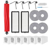 Spofan Accessoires de Rechange pour Roborock QV 35A/QV 35S/QR 598/QR 798/Qrevo S Pro Robot Aspirateur, 1 Brosse Principale, 4 Brosses Latérales, 2 Filtres HEPA, 4 Serpillières, 6 Sacs à Poussière