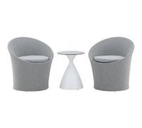 Salon de Jardin Design "Spoga" 73cm Gris & Blanc