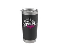 Spoiled Daughter Beautiful Fancy White Pink Script Gobelet isotherme en acier inoxydable double paroi