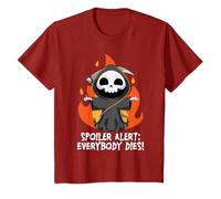 Spoiler Alert Everybody Dies Funny Kawaii Grim Reaper T-Shirt