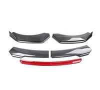 Spoiler Avant de Voiture,Convient pour BMW X6 E71 2008 2009 2010 2011 2012 2013 2014 Rear-Seats-no-Lights, Spoiler de Pare-Chocs,A-Carbon Fibre-Black-Red