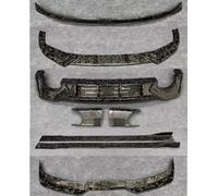 Spoiler Avant pour RS6 C8 2019-2024 Pare-Chocs Avant en Fibre Carbone Diffuseur Coffre Arrière Becquet Jupe Latérale Kit Carrosserie Complet BC Spoiler De Pare-Choc Avant(Body kit E)