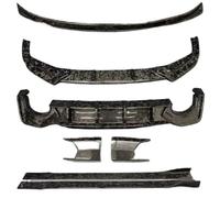 Spoiler Avant pour RS6 C8 2019-2024 Pare-Chocs Avant en Fibre Carbone Diffuseur Coffre Arrière Becquet Jupe Latérale Kit Carrosserie Complet BC Spoiler De Pare-Choc Avant(Body kit D)