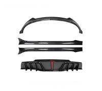 Spoiler Avant Voiture Kit Carrosserie Complet EM Sport Pour Tesla Pour Model Y 2020-2024 Pare-choc Avant ABS Séparateur Latéral Diffuseur Arrière(Glossy carbon set)