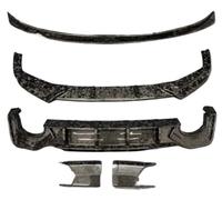 Spoiler Avant Voiture pour RS6 C8 2019-2024 Pare-Chocs Avant en Fibre Carbone Diffuseur Coffre Arrière Becquet Jupe Latérale Kit Carrosserie Complet BC Spoiler Pare-Choc Avant(Body kit B)