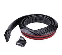 Spoiler De Coffre Arrière 1.5m / 4.9ft Caoutchouc Souple en Fibre De Carbone Autocollant De Lèvre D'aileron De Coffre De Toit Arrière De Voiture (Noir) pour Spoilers Arrière De Voiture