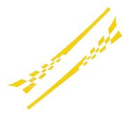 Spoiler Latéral Voiture Autocollants De Voiture Ligne Taille Porte Autocollant Bricolage Accessoires Réglage Automatique Jupes Latérales À Rayures(Yellow)