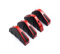 Spoiler Posteriori Auto 4 Pièces Universel en Fiber De Carbone Voiture Modifié Pare-Chocs Arrière Diffuseur Triangle Becquet pour Toyota(Red Black)