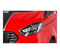 Spoilers de phares compatible avec Ford Transit Custom & Tourneo Custom Facelift 2018- (ABS), Non peint