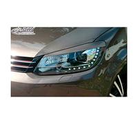 Spoilers de phares compatible avec Volkswagen Touran 1T1 Facelift 2011-2014 & Caddy 2010-2015 (ABS), grise