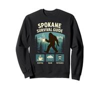 Spokane Guide de Survie Bigfoot Café Pluie Patience Sweatshirt