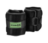 Spokey Form 2 x 0,5 kg / 1 kg / 1,5 kg / 2 kg / 3 kg poids pour poignets - Poids réglable sur les chevilles pour bras ou jambes - Noir
