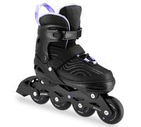 SPOKEY Matty Rollers en ligne réglables pour femme | Roulements ABEC-7 | Patins à roulettes réglables pour adultes et adolescents | Tailles : 35-38, 39-42 (noir/violet, 35-38)