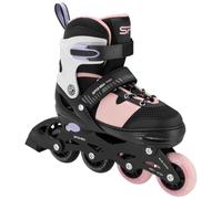 SPOKEY Trixie Patins à roulettes réglables pour filles et garçons, 4 roues en polyuréthane, roulements à billes ABEC7, rose, 35-38