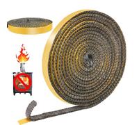 SPOKKI 4m Joint Insert Cheminée Autocollant, Joints Fibre de Verre, Joint de Porte Pour Poele a Bois, Cheminée, Porte Four a Bois, Résistant à la Chaleur 600 Degrés Celsius (3mm x 15mm x 4m)