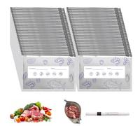 SPOKKI Lot de 60 sacs de congélation à fermeture éclair en feuille d'aluminium - Sacs de congélation pour viande, fruits de mer, légumes, aliments