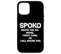 Spoko Means Yes No Maybe Funny Polonais Phrase Coque pour iPhone 12/12 Pro