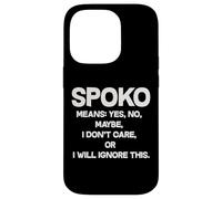 Spoko Means Yes No Maybe Funny Polonais Phrase Coque pour iPhone 14 Pro