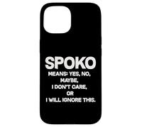 Spoko Means Yes No Maybe Funny Polonais Phrase Coque pour iPhone 15