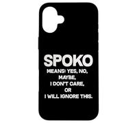 Spoko Means Yes No Maybe Funny Polonais Phrase Coque pour iPhone 16 Plus