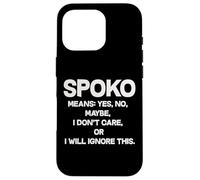 Spoko Means Yes No Maybe Funny Polonais Phrase Coque pour iPhone 16 Pro
