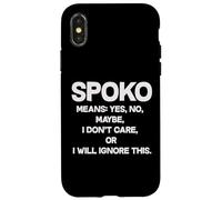 Spoko Means Yes No Maybe Funny Polonais Phrase Coque pour iPhone X/XS