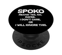 Spoko Means Yes No Maybe Funny Polonais Phrase PopSockets PopGrip Adhésif