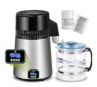 Spolehli Distillateur D'eau 4L Distillateur D'eau En Inoxydable 750w Machine À Distiller L'eau Intérieur En Inox Alimentaire Récipient En Verre Pour Purification D’Eau Du Robinet Maison Clinique
