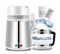 Spolehli Distillateur d'Eau en Acier Inoxydable - Pour Faire Soi-Même de l'Eau Pure à la Maison - Avec Verseuse en Verre 220 V