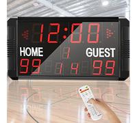 Spolehli Tableau de Score Multisport LED avec télécommande Fixation Murale intérieure Portable de Table Tableau de Score pour Basket-Ball Tennis de Table