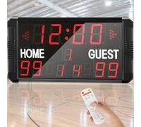 Spolehli Tableau de score multisport LED avec télécommande intérieure murale portable pour basket-ball tennis de table