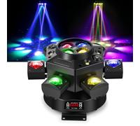Spolehli Tête mobile pour DJ 150W RGBW 6 bras faisceau & LED œil d’abeille | pour scène avec effets mixtes, commande par détection sonore et DMX 512 pour discothèque, club, mariage, fête