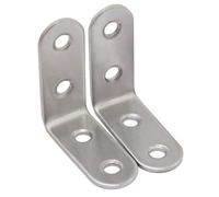 Sponce inoxydable du support à angle droit en forme de L. Plaque métal pointe 90 degrés pour le renforcement des meubles, étagères, les projets table et bricolage 20 pièces argent