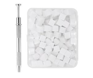 Sponge de clou gradient - outil de polissage doux de 0,39 pouces pour la conception de Nailsart, application lisse avec stylo de saisie, éponge de manucure pour femmes amies, métal, ensemble de 200 pi