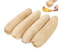 Sponge de foofah naturel de 4pcs, éponge foofah biodégradable pour la vaisselle, baignoire, douche naturelle