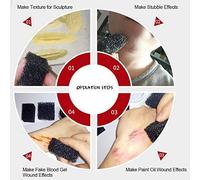 Sponge de Maquillage, Effets de Sang, Cicatrice, FX Halloween, Noël, Sponge Spéciale pour Maquillage, Enroulable, Trou Mince