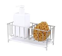 Sponge Holder for Kitchen Sink - Stainless Steel Kitchen Sink Organizer with Removable Drip Tray, Storage Rack for Dish Sponge, Scrubber & Soap, Rustproof Caddy Counter, Compact Dish