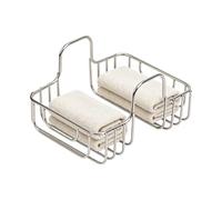 Sponge Holder, Stainless Steel Rustproof Sink Organizer Rack, 17.2x13.5x9.7cm Kitchen Sink Sponge Holder For Dishcloth Brush Soap Storage Drain Drying Home RV Apartment Countertop Washing Use